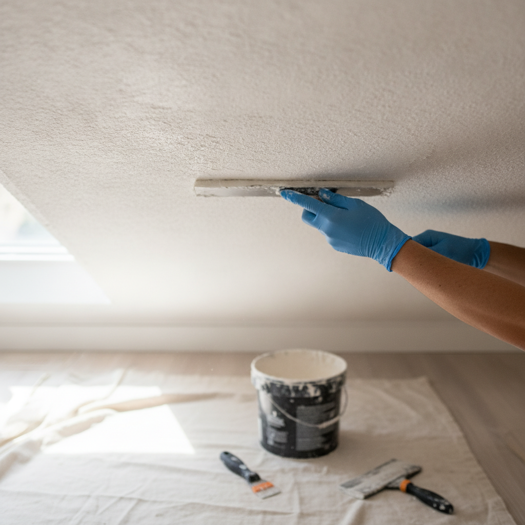Textured Ceiling Repair  don't show face